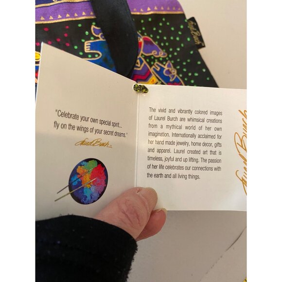 NWT Laurel Burch Whimsical Dog Print Tote Bag Zipper Closure & Interior Pocket - Picture 6 of 9